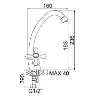 Cмеситель для раковины Accoona A5671, двухвентильный, латунь, хром Cмеситель для раковины Accoona A5671, двухвентильный, латунь, хром