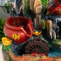 Фонтан настольный полистоун от сети свет "Водяная мельница и пагода" 30х19х31 см