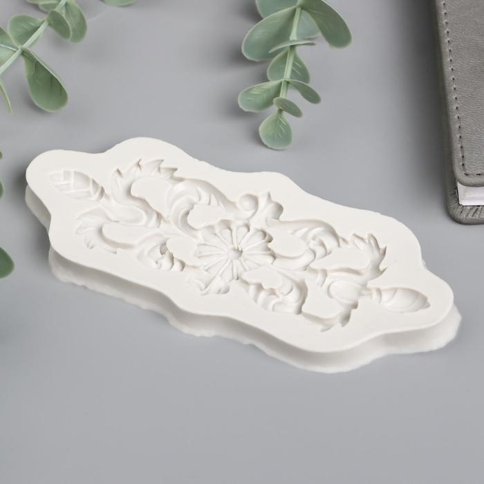 Молд силикон "Узор - цветок и вензеля" 5,7х13,3 см