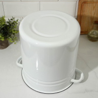 Кастрюля цилиндрическая, 12 л, индукция, цвет белый