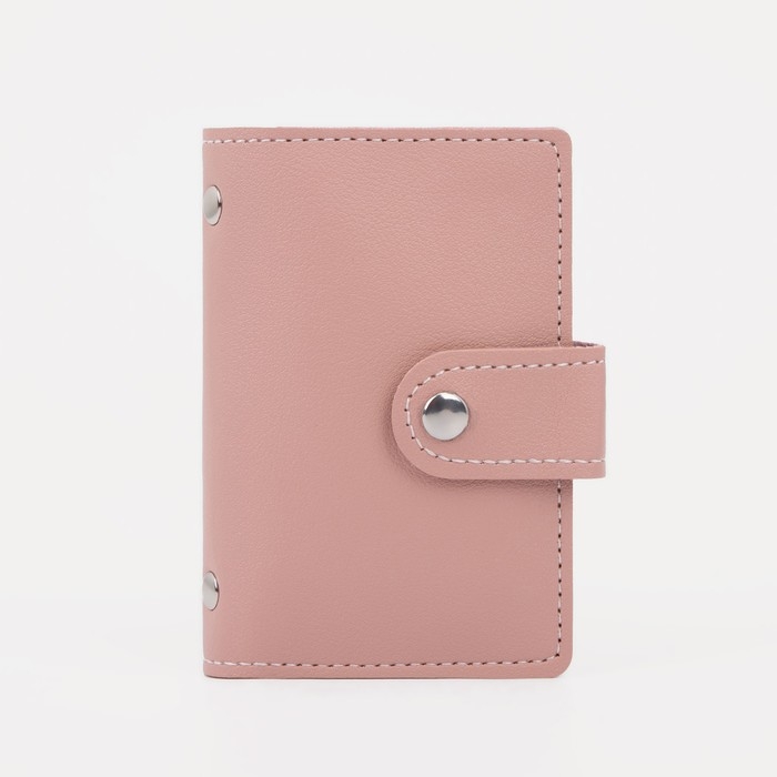 Визитница на кнопке на 26 карт, цвет розовый Визитница на кнопке на 26 карт, цвет розовый