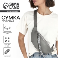 Поясная сумка на молнии, цвет серый Поясная сумка на молнии, цвет серый