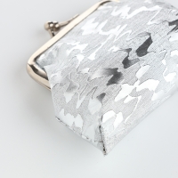 Кошелёк женский на фермуаре, цвет серебряный