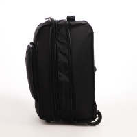 Чемодан малый 52 л (S), &laquo;Фабрика КАРТЕКС&raquo;, отдел на молнии, с расширением, наружный карман, 2 колеса, цвет чёрный