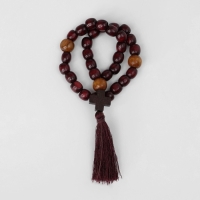 Чётки деревянные &laquo;Православные&raquo; с крестиком, кисть, 33 бусины, цвет коричневый