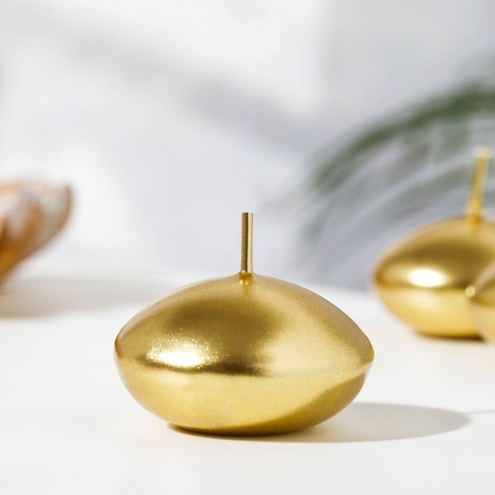 Набор свечей "Овал", 6 штук, золотистая, 4&times;2см