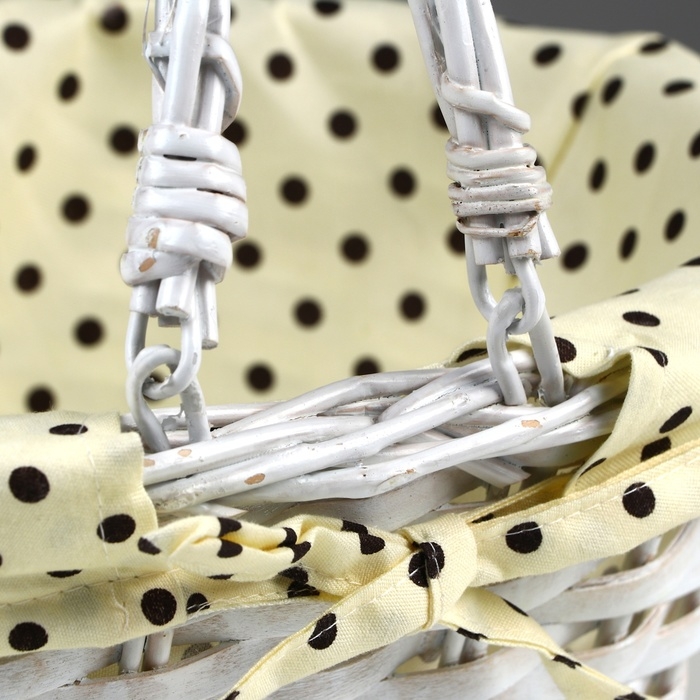 Корзина плетеная, 35х27х17 см, лоза, ткань Корзина плетеная, 35х27х17 см, лоза, ткань