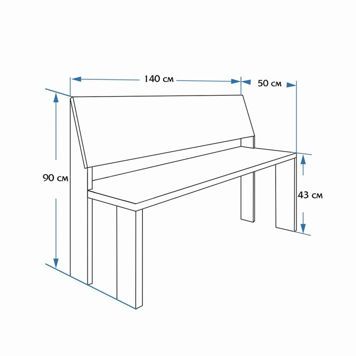 Скамейка, наличник 140&times;50&times;90см "Добропаровъ"