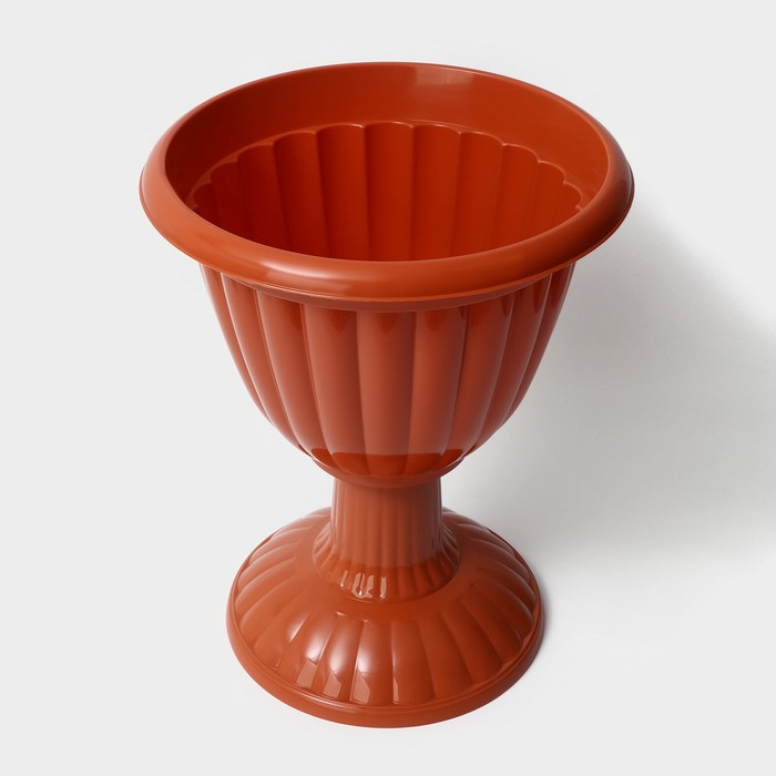 Кашпо уличное на ножке высокий «Жасмин», 12 л, цвет коричневый Кашпо уличное на ножке высокий «Жасмин», 12 л, цвет коричневый