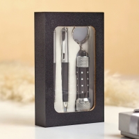 Набор подарочный 3в1 (2 ручки, фонарик черный) Набор подарочный 3в1 (2 ручки, фонарик черный)