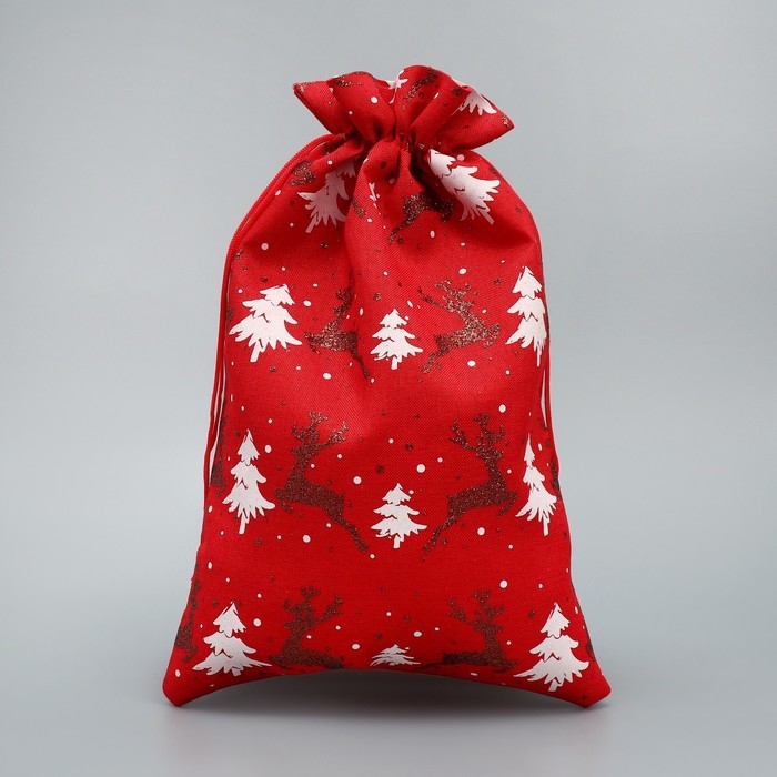 Мешочек подарочный холща «Снежный лес», ёлки, 20 х 30 см +/- 1.5 см, Новый год Мешочек подарочный холща «Снежный лес», ёлки, 20 х 30 см +/- 1.5 см, Новый год