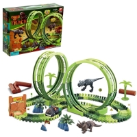 Гибкий автотрек &laquo;Дино&raquo;, мёртвая петля, световые эффекты, работает от батареек