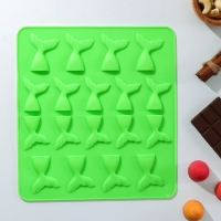 Форма для шоколада Доляна &laquo;Хвост&raquo;, силикон, 25&times;22,5&times;0,4 см, 18 ячеек (5,3&times;4 см), цвет МИКС