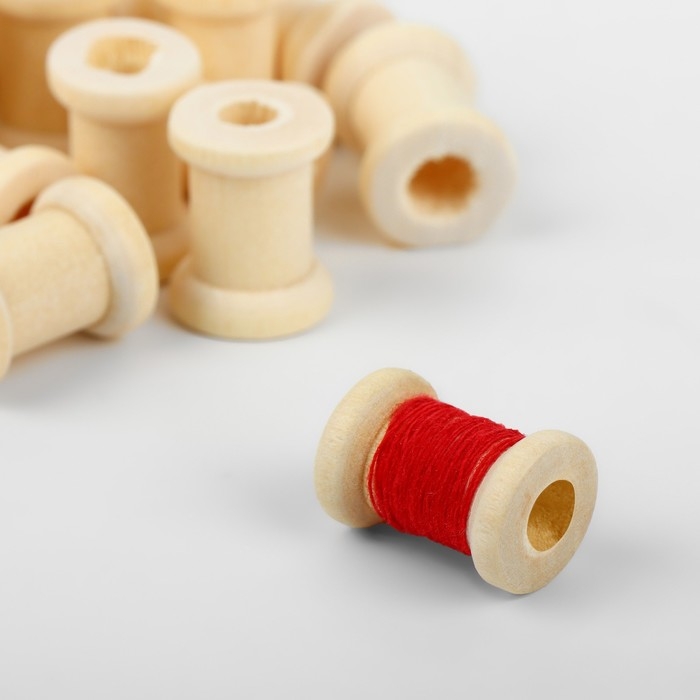 Набор деревянных катушек без покрытия, 50 шт, d = 1,3 &times; 1,9 см