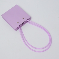 Сумка для цветов, квадратная, сиреневая, влагостойкая, 13х12х12 см