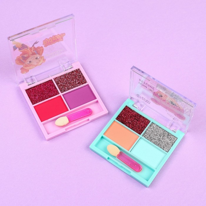 Тени для век детские, 4 цвета Тени для век детские, 4 цвета "Подружки", Сказочный патруль, МИКС