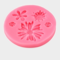 Молд &laquo;Цветочное ассорти&raquo;, силикон, 10,5&times;10,5&times;1 см, цвет МИКС