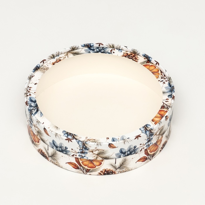 Коробка подарочная новогодняя для макарун тубус с окном Коробка подарочная новогодняя для макарун тубус с окном "Мандаринки", 20 х 6 см. Новый год