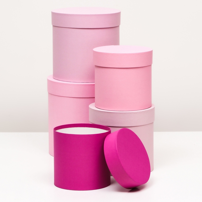 Набор шляпных коробок 5 в 1 &laquo;Феерия&raquo;, 23 х 23 &mdash; 15 х 15 см