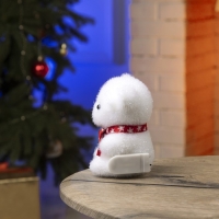 Светодиодная фигура &laquo;Медвежонок в бабочке&raquo; 9 &times; 12 &times; 8 см, флок, батарейки CR2032х2 (в комплекте), свечение тёплое белое