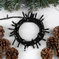 Гирлянда &laquo;Нить&raquo; 5 м, IP20, тёмная нить, 50 LED, свечение тёплое белое, 8 режимов, 220 В