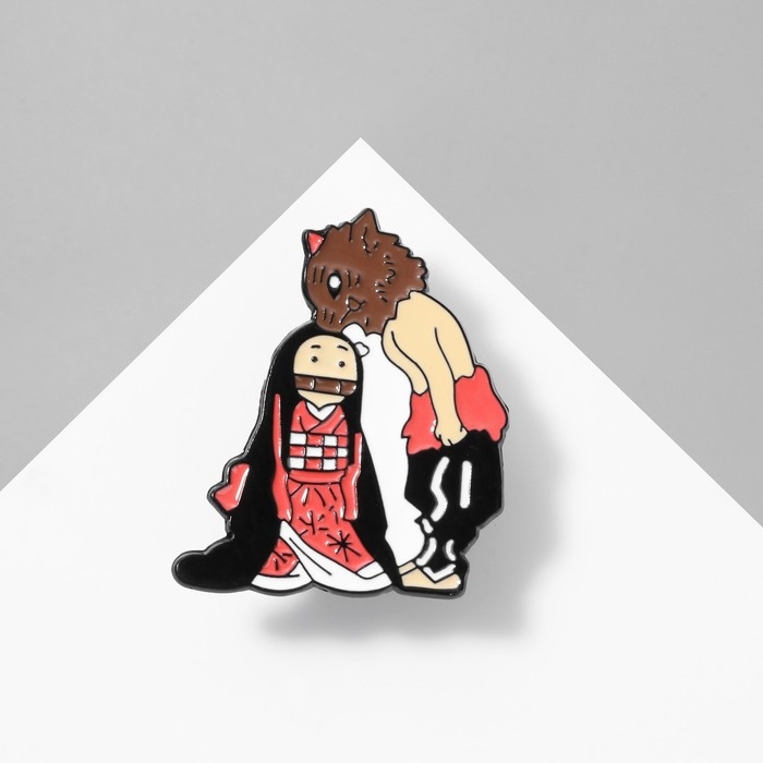 Значок &laquo;Япония&raquo; милота, цветной в чёрном металле