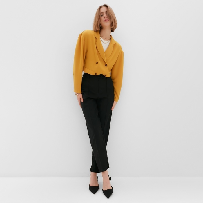 Жакет женский MINAKU: Green trend цвет горчичный, р-р 48 Жакет женский MINAKU: Green trend цвет горчичный, р-р 48