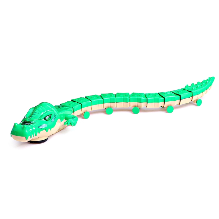 Животное «Аллигатор», световые эффекты, работает от батареек, 11 деталей, цвет зелёный Животное «Аллигатор», световые эффекты, работает от батареек, 11 деталей, цвет зелёный