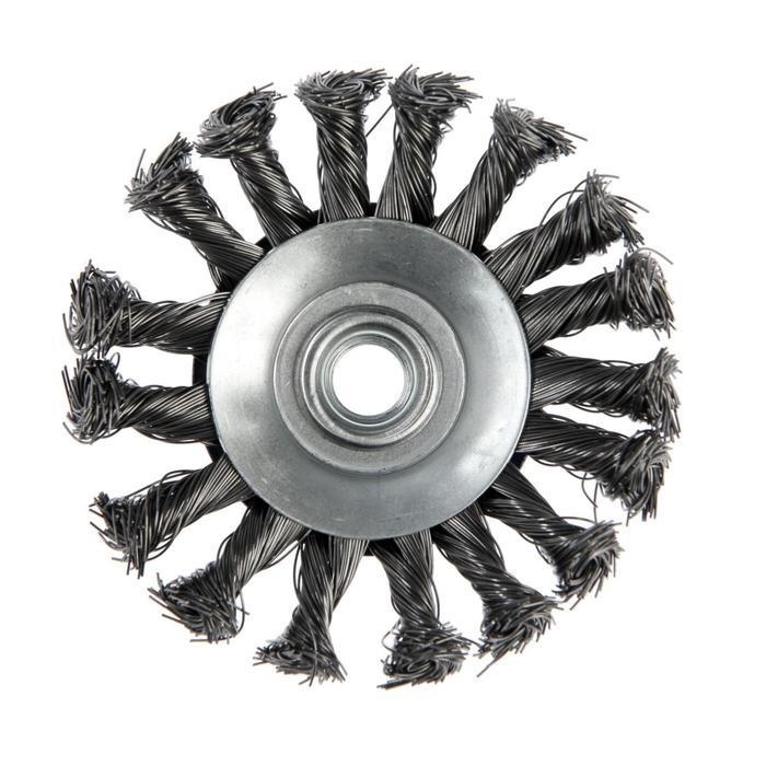 Щетка металлическая для УШМ ТУНДРА, крученая проволока, &laquo;тарелка&raquo;, М14, 100 мм