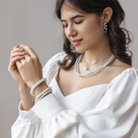 Браслет 3 ряда «Жемчужина» шар № 4,5,6, цвет белый, d=7 см Браслет 3 ряда «Жемчужина» шар № 4,5,6, цвет белый, d=7 см