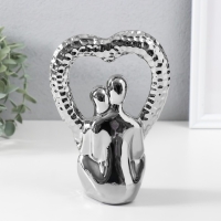 Сувенир керамика "Абстракция. Влюблённые с сердцем" серебро 13х7х18,5 см Сувенир керамика "Абстракция. Влюблённые с сердцем" серебро 13х7х18,5 см