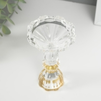 Подсвечник стекло на 1 свечу "Воздух. Колонна" с золотом d=2 см 6,3х6,3х9 см