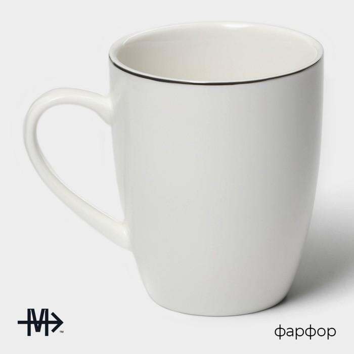 Кружка фарфоровая Magistro La Perle, 350 мл, цвет белый