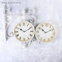 Часы настенные двусторонние, на подвесе "Мерано", дискретный ход, d-24 см, 46 х 29 см, 1 АА Часы настенные двусторонние, на подвесе "Мерано", дискретный ход, d-24 см, 46 х 29 см, 1 АА