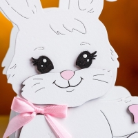 Кашпо деревянное "Зайка с бантом", 13,5х7х19,5 см, дуб, белый Кашпо деревянное "Зайка с бантом", 13,5х7х19,5 см, дуб, белый