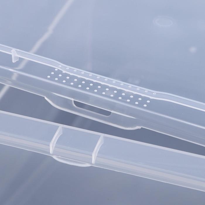 Ящик для хранения, 25 л, 53&times;37&times;18 см, с крышкой, прозрачный