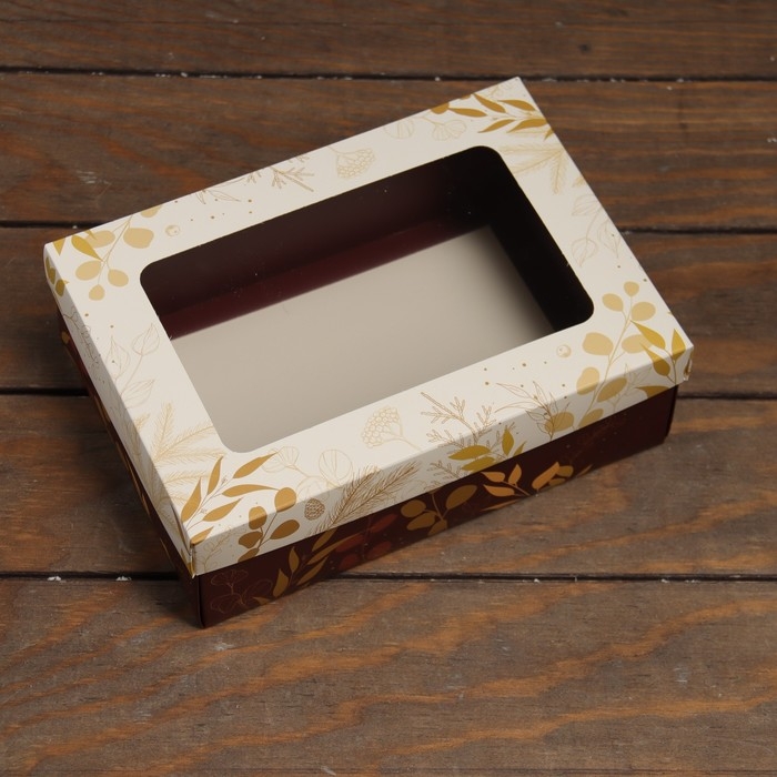 Новый год. Коробка подарочная новогодняя складная, крышка-дно, с окном Новый год. Коробка подарочная новогодняя складная, крышка-дно, с окном "Merry Christmas" 24 х 17 х 8 см