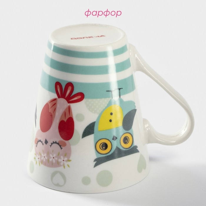 Кружка фарфоровая Доляна &laquo;Совушки&raquo;, 320 мл