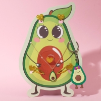 Набор детский &laquo;Выбражулька&raquo; 6 предметов: 2 заколки, клипсы, кулон, кольцо, брелок, авокадо, цветной