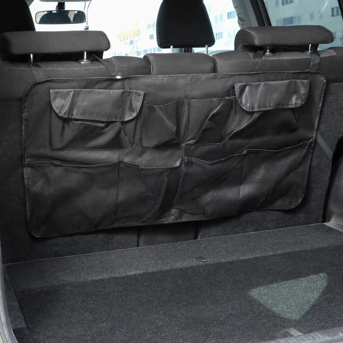 Органайзер на заднее сиденье 87 х 47 см, 8 карманов, черный Органайзер на заднее сиденье 87 х 47 см, 8 карманов, черный
