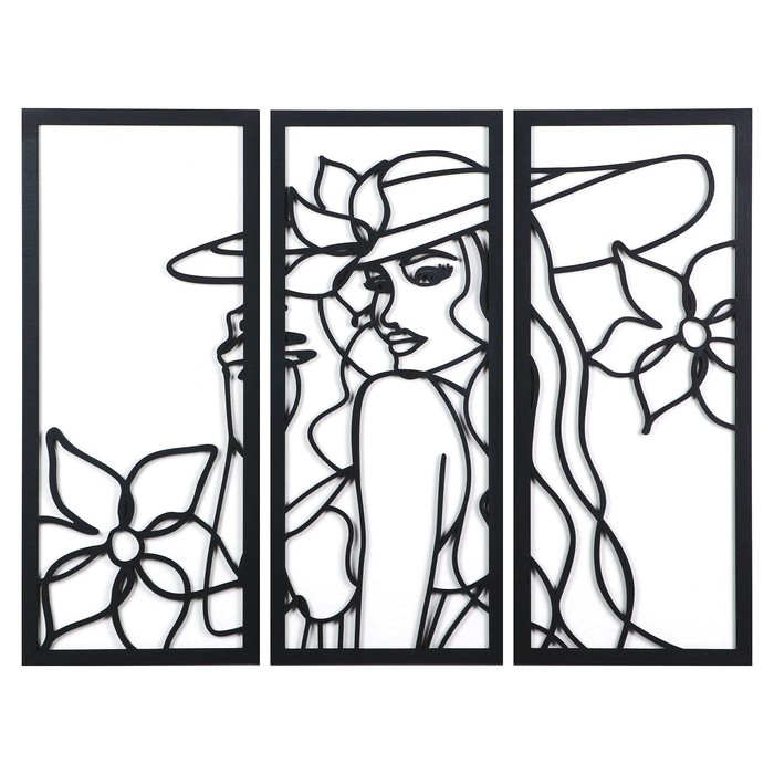 Картина панно Картина панно "Дама" 25*59 см 3 шт