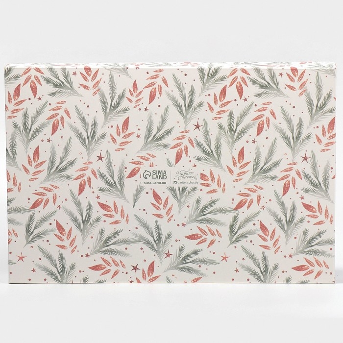 Коробка подарочная с PVC крышкой «Нежно-розовая», 20 х 30 х 8 см, Новый год Коробка подарочная с PVC крышкой «Нежно-розовая», 20 х 30 х 8 см, Новый год