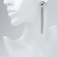 Серьги висячие &laquo;Водопад&raquo; 4 нити мини, цвет серебро