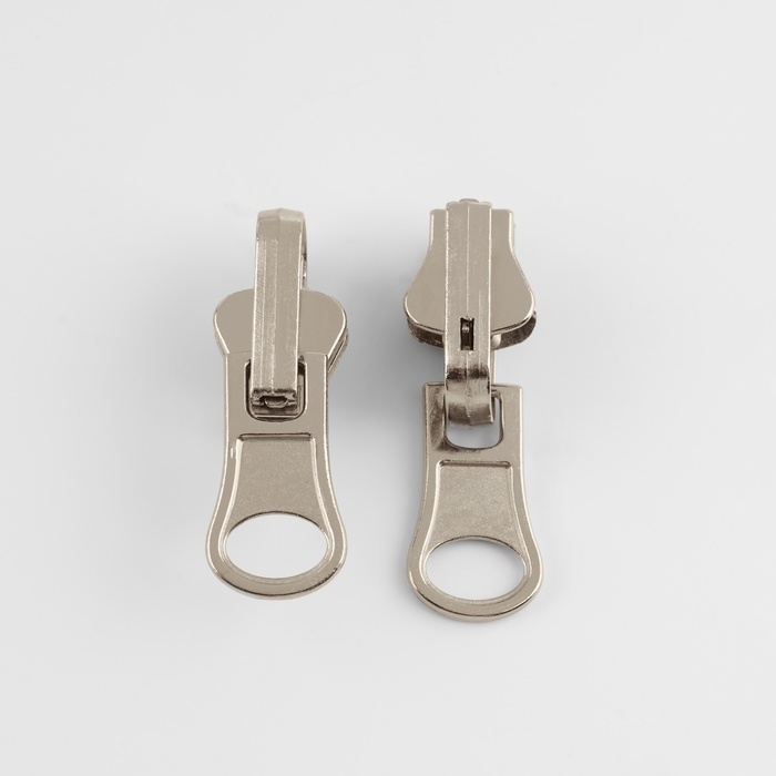 Бегунок автоматический реверсивный для молнии &laquo;Трактор&raquo;, №5, 10 шт, цвет никель