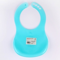 Нагрудник для кормления «Мишка» пластиковый с карманом, цвет бирюзовый Нагрудник для кормления «Мишка» пластиковый с карманом, цвет бирюзовый