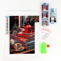 Алмазная мозаика на новый год с частичным заполнением на холсте &laquo;Новогоднее настроение&raquo;, 20 х 30 см, новогодний набор для творчества