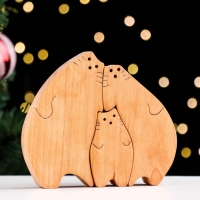 Сувенир-пазл "Семья пузатых котов", 3 шт ,14х11,5 см Сувенир-пазл "Семья пузатых котов", 3 шт ,14х11,5 см