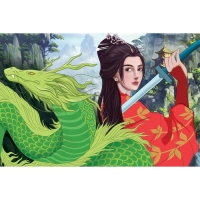 Алмазная мозаика с частичным заполнением на холсте &laquo;Девушка с драконом&raquo;, 20 х 30 см
