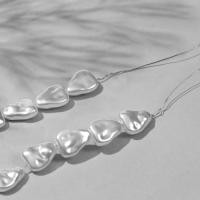 Бусины пластиковые на нити &laquo;Жемчуг&raquo; 14&times;11 мм, (набор 100 шт.), цвет белый