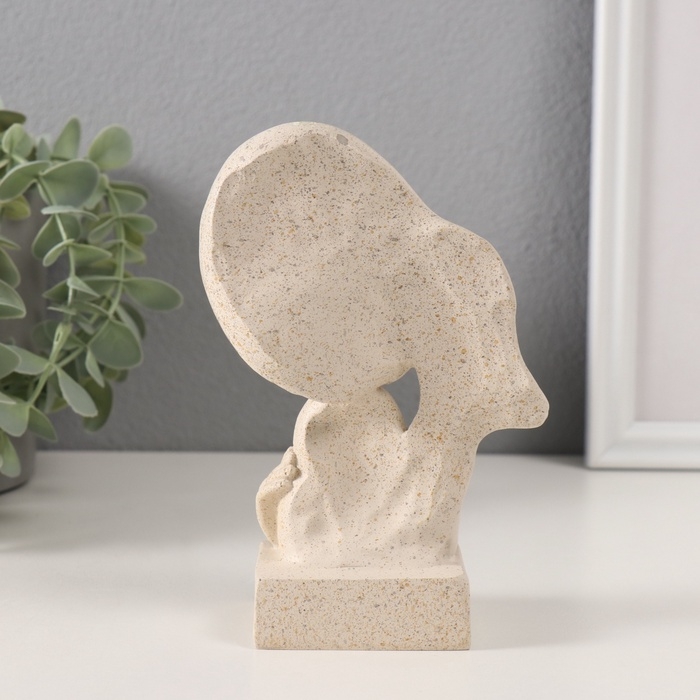 Сувенир полистоун бюст Сувенир полистоун бюст "Мама и дочка" белый в крапинку 10,5х5,5х15 см